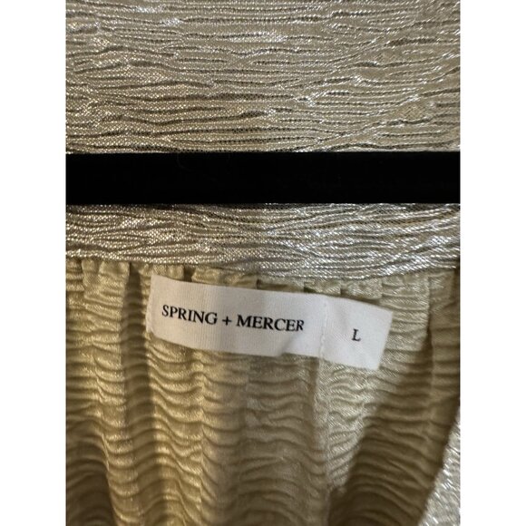 Spring & Mercer Metallic Silver Long Sleeve Sheath Cocktail Party Dress L NWT - Picture 10 of 11